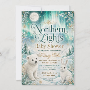 Convite Chuva Polar de Luzes Baby Shower