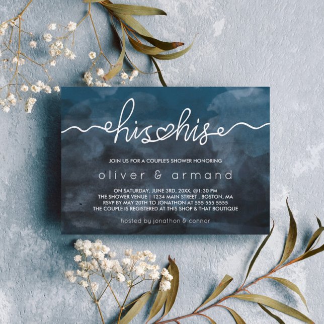 Convite Chuva Tempestade Aquarela Dele e Dele Casal Chuvei (Criador carregado)