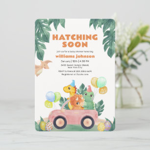 Convite Chuva Tropical de Dinossauros Baby Shower