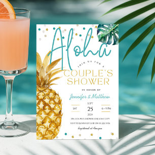 Convite Chuva Tropical de Verão na Praia Aloha para Casais