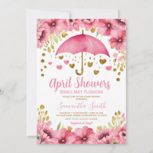 Convite Chuvas de Abril Trazem Flores de Maio Guarda-Chuva