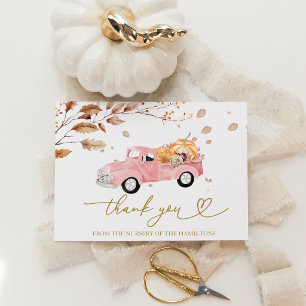 Convite Chuveirinho de Bebê Caminhão Rosa Vintage de Outon