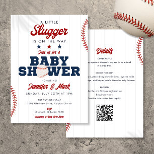 Convite Chuveirinho de Bebê Little Slugger Baseball All In
