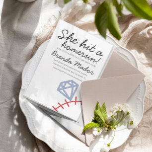 Convite Chuveirinho de Noiva Tema Beisebol Home Run