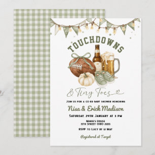Convite Chuveirinhos & Pezinhos de Futebol Baby Shower