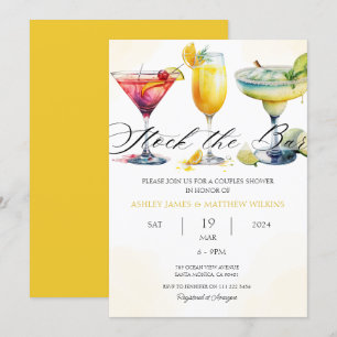 Convite Chuveiro Co-Ed Casais Coquetel Bar Estoque Moderno