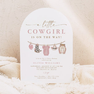 Convite Chuveiro de Bebê Arca Bebê Pequena Cowgirl