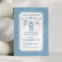 Chuveiro de Bebê Blue Jean Baby Shower Corda de Ro