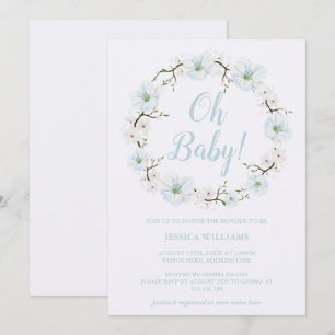 Convite Chuveiro de Bebê Coroa de Flores de Maçã Elegante