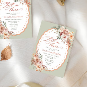 Convite Chuveiro de Bebê Floral Elegante de Outono - Apaix