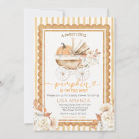 Chuveiro de Bebê Floral Laranja Abóbora de Outono