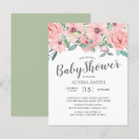 Chuveiro de Bebê Floral Rosa Bege Verde Sage
