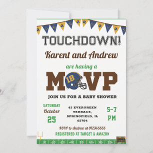 Convite Chuveiro de Bebê Futebol Touchdown Pessoal