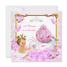 Chuveiro de Bebê Menina Princesa Carruagem Rosa Ti