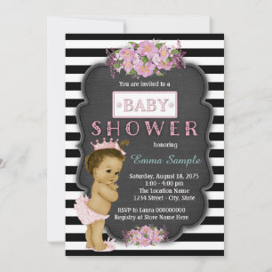 Convite Chuveiro de Bebê Menina Quadro Negro