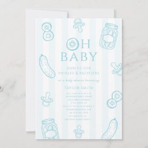 Convite Chuveiro de Bebê Pickles & Pacifiers Menino Azul