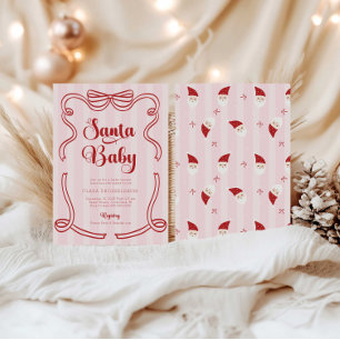 Convite Chuveiro de Bebê Preppy Loveshack Santa Baby