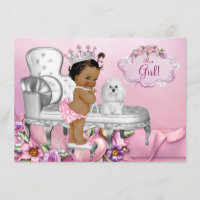 Chuveiro de Bebê Princesa Étnica Cadeira Rosa