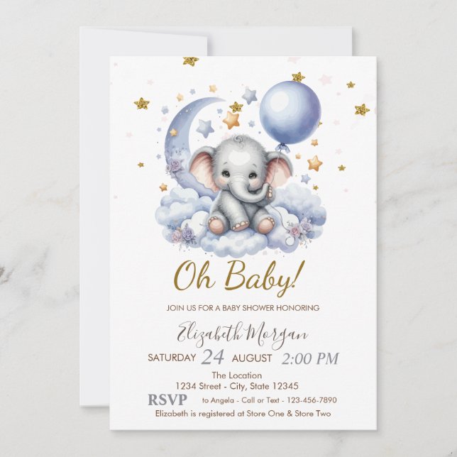 Convite  Chuveiro de Bebê Urso Teddy Neném  (Frente)