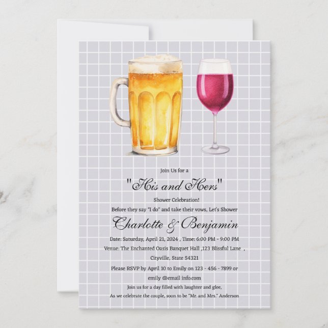 Convite Chuveiro de Casal Dele e Dela (Frente)