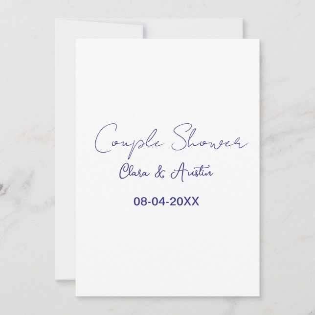 Convite chuveiro de casal nome data roxo moderno simples m (Frente)