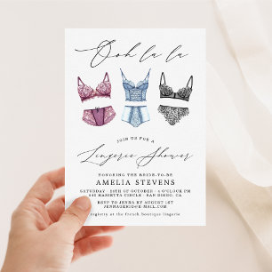 Convite Chuveiro de lingerie francesa Ooh La La