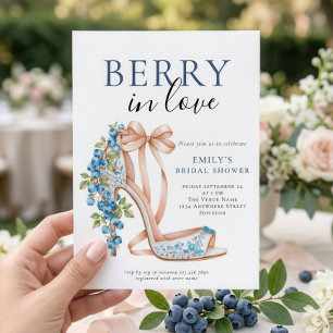 Convite Chuveiro de Noiva Berry In Love Blueberry Stiletto