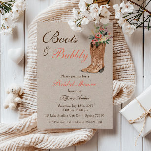 Convite Chuveiro de Noiva Country Boots & Bubbly