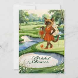 Convite CHUVEIRO DE NOIVA DE GOLFE para amante de gatos go