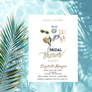 Convite Chuveiro de Noiva de Praia Tropical Legal