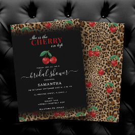 Convite Chuveiro de Noiva Estampa de Leopardo Guepardo Cer