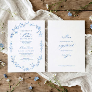 Convite Chuveiro de Noiva French Chinoiserie Algo Azul