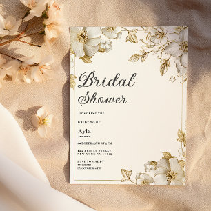 Convite Chuveiro de Noiva luxuoso e sofisticado com flores