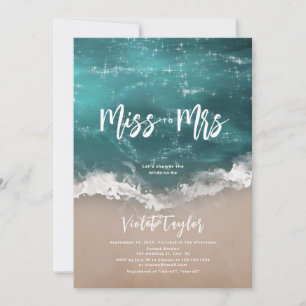 Convite Chuveiro de noiva Miss to Mrs no oceano temperamen