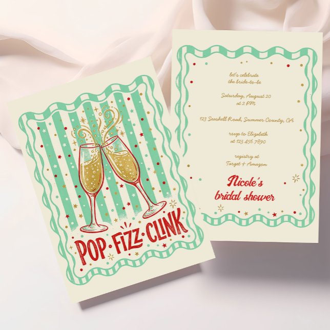 Convite Chuveiro de Noiva Pop Fizz Clink (Criador carregado)