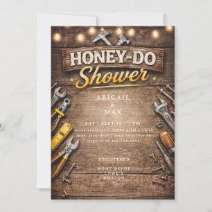 Convite Chuveiro de Noiva Rústico para Casais Honey Do