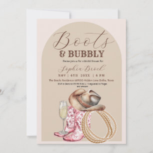 Convite Chuveiro de Noiva Western Boots e Bubbly