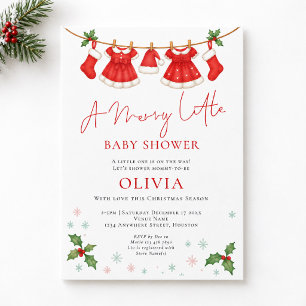 Convite Chuveiro de Roupas Natalzinho Alegre Baby Shower