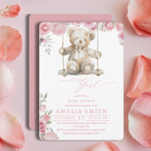 Chuveiro de Urso de Balanço Rústico Rosa Corado
