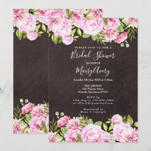 Convite Chuveiro Nupcial Floral Aquarela Lousa