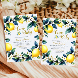 Convite Ciao Baby Amalfi Citrus Lemon Wreath Baby Shower