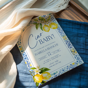 Convite Ciao Baby Amalfi Coast Lemon Chá de fraldas