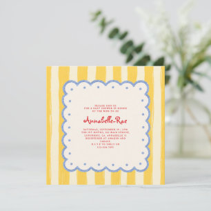 Convite Ciao Baby Chuveco Amarelo de Italian Baby Shower