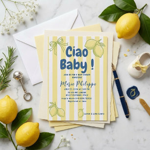 Convite Ciao Baby Italiano Costa Amalfi Faixa Amarela Limã