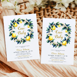 Convite Ciao Baby Lemon Wreath Amalfi Citrus Baby Shower