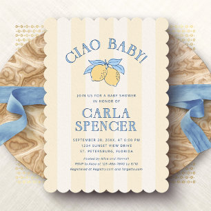 Convite Ciao Baby Limão Amalfi Chá de Bebê