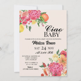 Convite Ciao Baby shower Flower Invitation