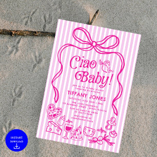 Convite Ciao Baby Whimssic Italiana Lemons Chá de fraldas