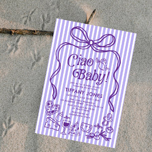 Convite Ciao Baby Whimssic Italiana Lemons Chá de fraldas