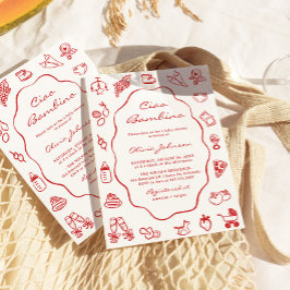 Convite Ciao Bambino - Chá de fraldas Ilustrado Italiano